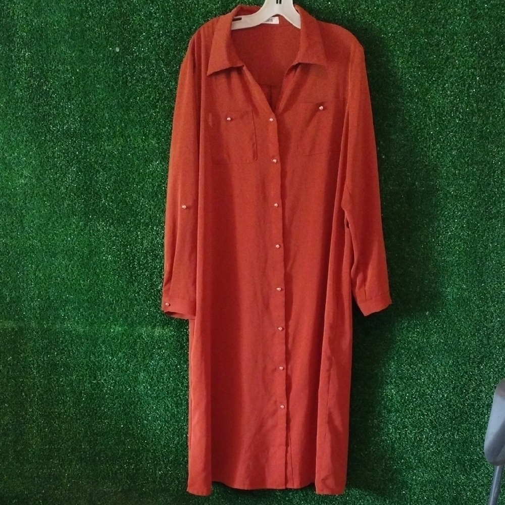 Grace Karin Vibrant Orange Long Sleeve Dress